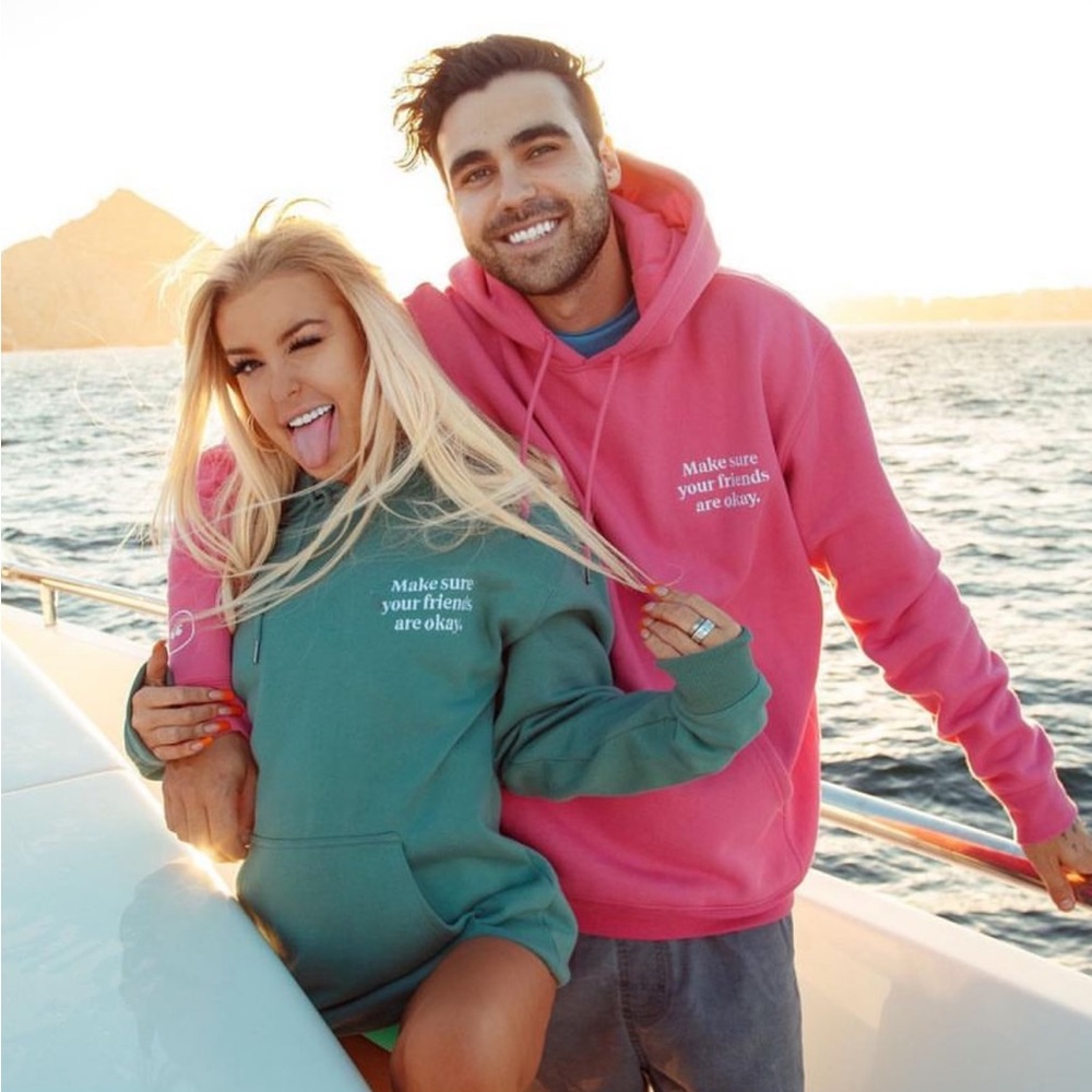 Make sure your friends are okay brand pink hoodie never worn hunter Moreno